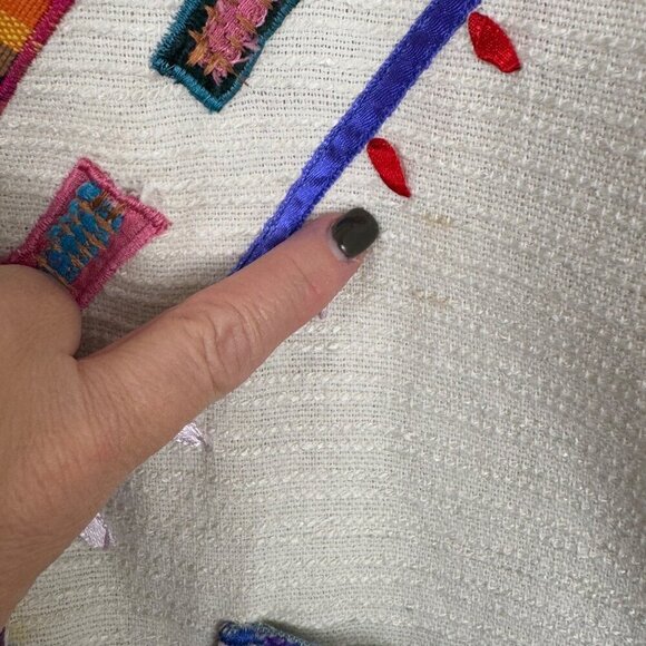 Parsley & Sage Novelty Small Multicolor Mixed Media Cotton Jacket Patchwork GUC - Picture 8 of 12